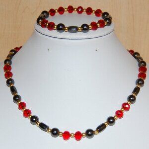 2 Pcs,Necklace,Bracelet,Magnetic Necklace,Magnetic Bracelet,Glass,Magnetic Beads